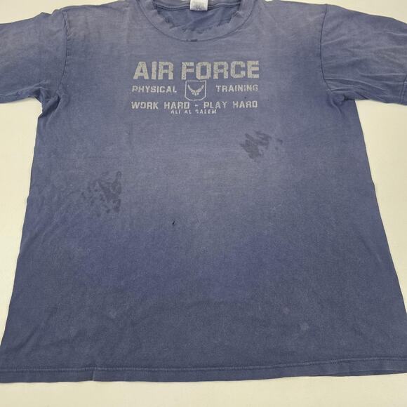 Vintage Air Force Shirt Mens Large Soffe Physical Training Ali Al Salem 90s Tee - Picture 2 of 12